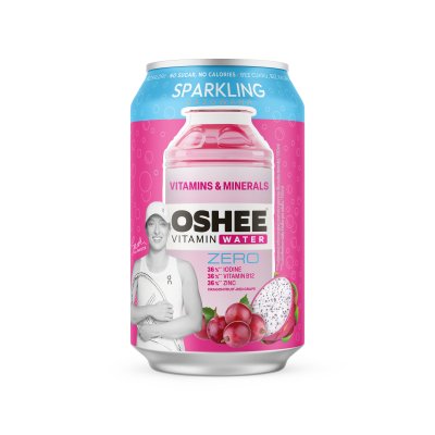 OSHEE Vitamínová perlivá voda minerály & vitamíny hrozen–pitaya ZERO 330 ml