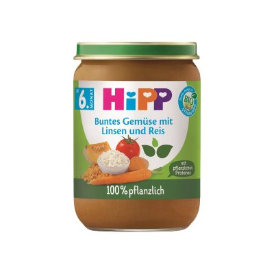 Hipp BIO Zelenina s červenou čočkou a rýží 190 g