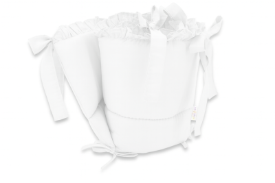 Baby Nellys Mantinel s volánkem do postýlky 120 x 60 cm, 180cm Royal - bílý, Baby Nellys