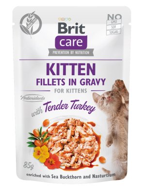 Brit Care Cat Kitten Fillets in gravy Tender Turkey 85 g