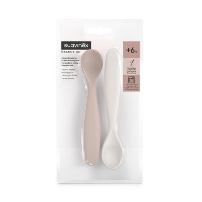 Suavinex Wonderland Lžičky 6m+ 2 ks růžová a bílá