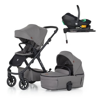 Petite&Mars Kočárek kombinovaný ICON 2v1 Dove Grey LITE RWS + Core Pro i-Size Black + Báze