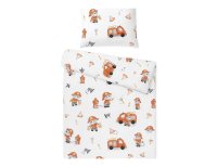 Povlečení do postýlky s výplní + pytlík, bavlna, Hasiči, 135x100cm/40x60cm