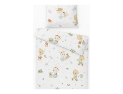 Povlečení do postýlky s výplní + pytlík, bavlna, Bunny, 135x100cm/40x60cm