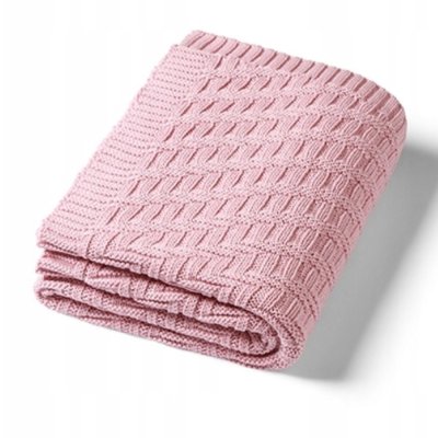 Babyono Dětská bavlněná deka, 75x100cm - růžová