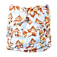 GaGa's pleny Látková plena AIO Hnědá opice minky