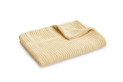 SENSILLO Jemná ažurková bavlněná dečka 110x70 - béžová, kávová