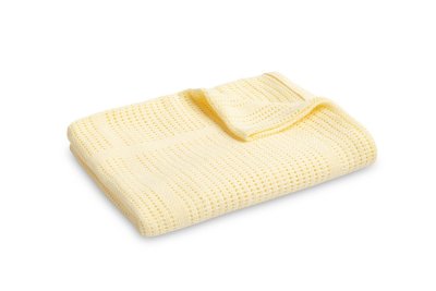 SENSILLO Jemná ažurková bavlněná dečka 110x70 - krémová