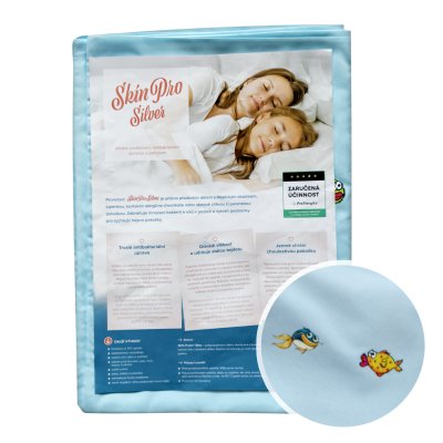 SkinPro Silver dětské povlečení na přikrývku s potiskem 100 × 135 cm světle modré