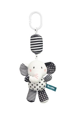 SENSILLO Závěsná hračka nejen do kočárku BLACK&WHITE - Slon