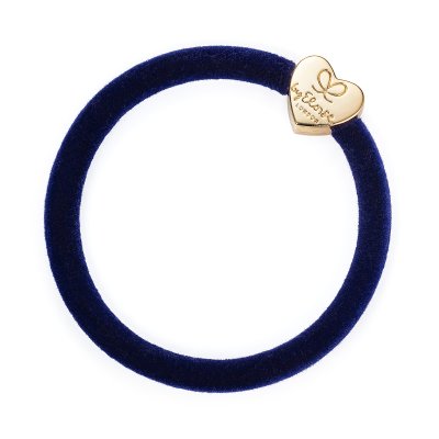 By Eloise London Velvet Gold Heart Navy Blue (Navy Blue)