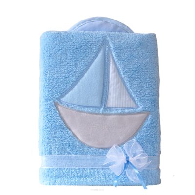 Mamo Tato Oboustranná chlupáčková dečka s vyšívkou 75 x 90 cm, Lodička, modrá