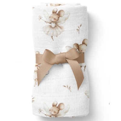 BocioLand Luxusní osuška, plenka 110x110cm, bambusová, Myšky