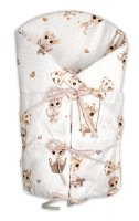 Baby Nellys Klasická retro zavinovačka šněrovací s výplní - Žirafka béžová