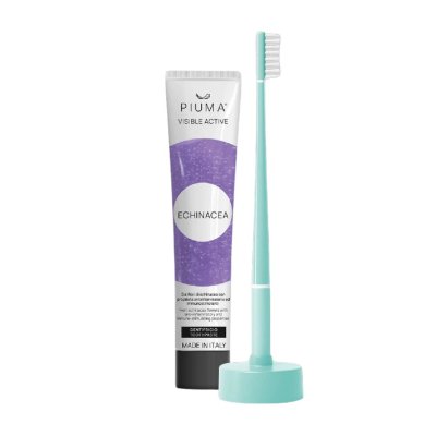 Piuma Dárkový set na péči o zuby s echinaceou 4 ks Aqua Green