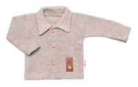 Baby Nellys Pletený svetřík s knoflíčky Boy,  béžový vel.  62