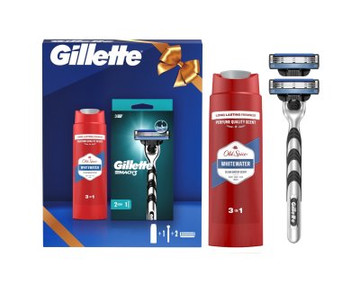 Gillette Xmass sada holicí strojek + 2 hlavice a sprchový gel 250 ml