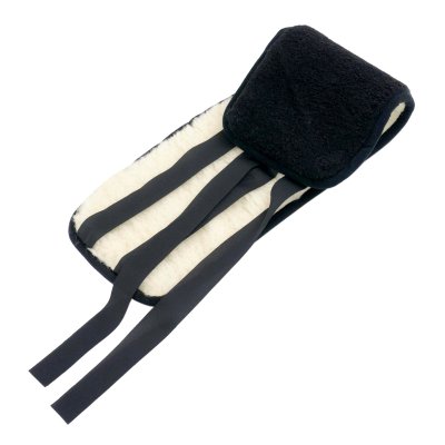 Babička Ovečková Ledvinový oboustranný pás na zavazování z kašmíru a ovčí vlny merino černá