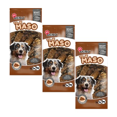 Akinu Sušené plíce pamlsek pro psy 3 x 300 g
