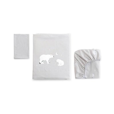 Bonjourbébé 3-dílná bavlněná sada do kolébky 80x50cm Polaris Grey