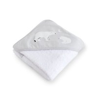 Bonjourbébé dětská bavlněná osuška s kapucí 100x100cm Polaris Grey