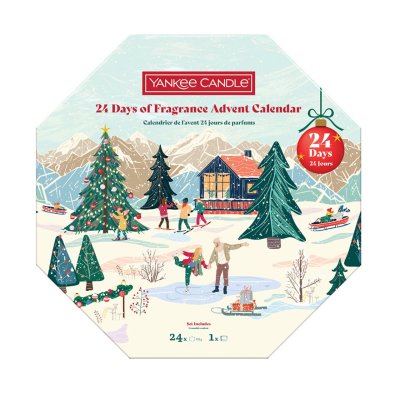 Yankee Candle Čajové svíčky Adventní věnec dárková sada 24 ks + svícen