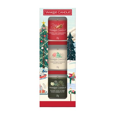 Yankee Candle Votivní svíčky ve skle Christmas Classic dárková sada 3 ks