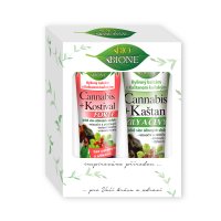 BIO BIONE Cannabis - bylinný balzám Kostival Forte + Kaštan žíly a cévy dárková kazeta 2 ks