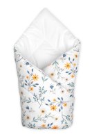 Baby Nellys Kojenecká zavinovačka Klasik- Kouzelná louka, bílá s potiskem