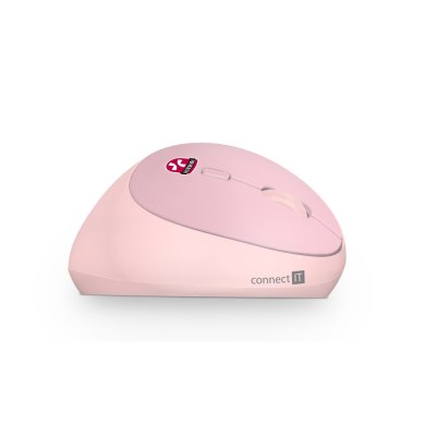 Connect IT For Health Ladies CMO-2600-PK ergonomická vertikální myš růžová