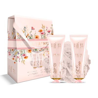 Grace Cole Sada péče o tělo v dárkové krabičce Pivoňka, Broskev & Malina 3 ks