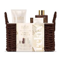 Grace Cole Dárková sada péče o tělo v pleteném košíku Vanilka 5 ks
