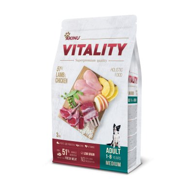 Akinu VITALITY jehněčí & kuřecí granule pro středně velké psy 3 kg