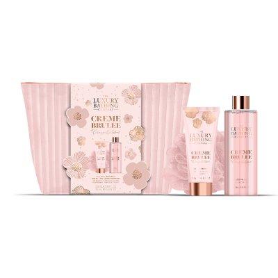 Grace Cole Sada péče o tělo v kosmetické taštičce Creme brûlée Pomerančový květ & Vanilka 3 ks