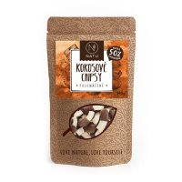 NATU Kokosové chipsy polomáčené 50% hořká čokoláda 140 g