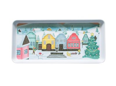 Toro Servírovací podnos Vánoční vesnička 35 x 16,5 x 2,3 cm 1 ks