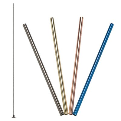 Lurch Trendy nerezová brčka 00240991 -21,5 cm barevná (4 ks+ kartáček)