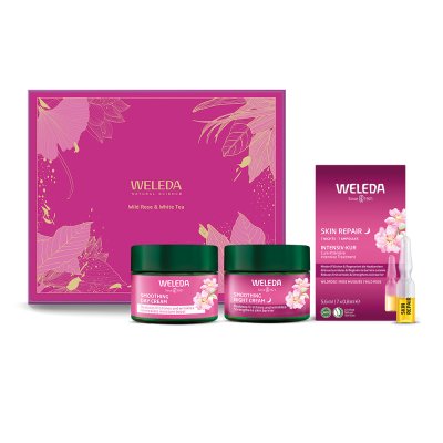 Weleda Brightening Face Care Wild Rose & White Tea dárkový set 3 ks