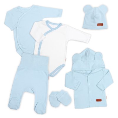 Baby Nellys Bavlněná souprava pro miminko 6D, Made with love, baby blue, vel. 50