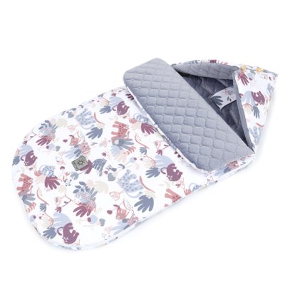 Mamo Tato Zimní fusak Lux, Velvet, 48 x 90 cm Savana, šedá/bílá