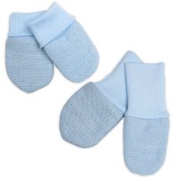 Baby Nellys Pletené  kojenecké rukavičky vel. 56/68 - 1 pár, modrý melírek
