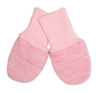 Baby Nellys Pletené  kojenecké rukavičky vel. 56/68 - 1 pár, růžový melírek