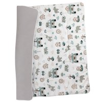 Bomimi HRACÍ deka 120x120, bavlna, oboustranná pojízdná zoo, šedá