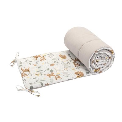 Bomimi MANTINEL do postýlky 180 cm, LESNÍ ZVÍŘÁTKA BÉŽOVÁ xy