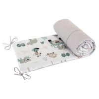 Bomimi MANTINEL do postýlky 180 cm, POJÍZDNÁ ZOO, ŠEDÁ xy