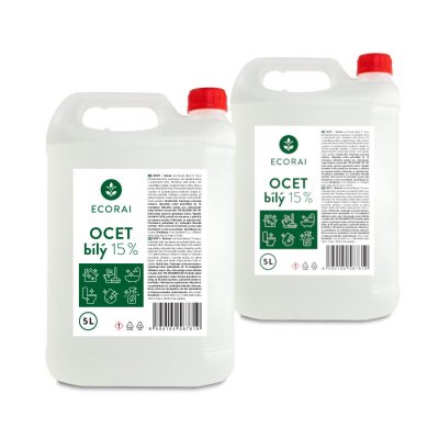 Ecorai Ocet bílý 15 % na úklid EXTRA ÚČINNÝ - kanystr 2 x 5 l (10 l) výhodné balení