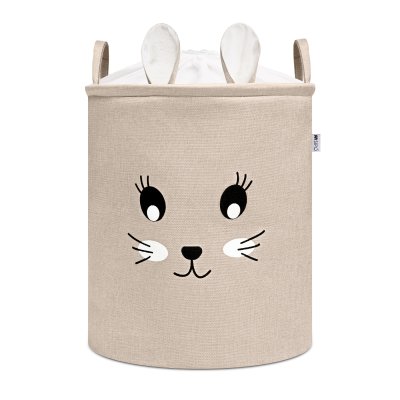 SIPO Koš na hračky XL se šňůrkou, skládací bavlněný / 63 l, Rabbit