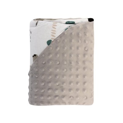 Bomimi Zavinovací deka do autosedačky minky pojízdná zoo, šedá xy