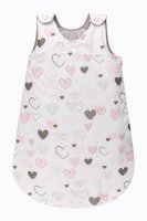 Bomimi Spací pytel 75cm / 3-12m, SRDÍČKA šedá