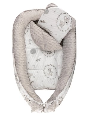 Bomimi HARMO Hnízdečko s polštářkem minky, KOLOUŠEK šedá